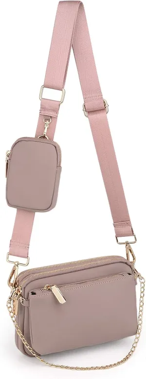 UTO Small Crossbody Bags for Women 3 in 1 Trendy Belt Purse Fashion Designer Mini Cute Sling Fanny Chest Pack