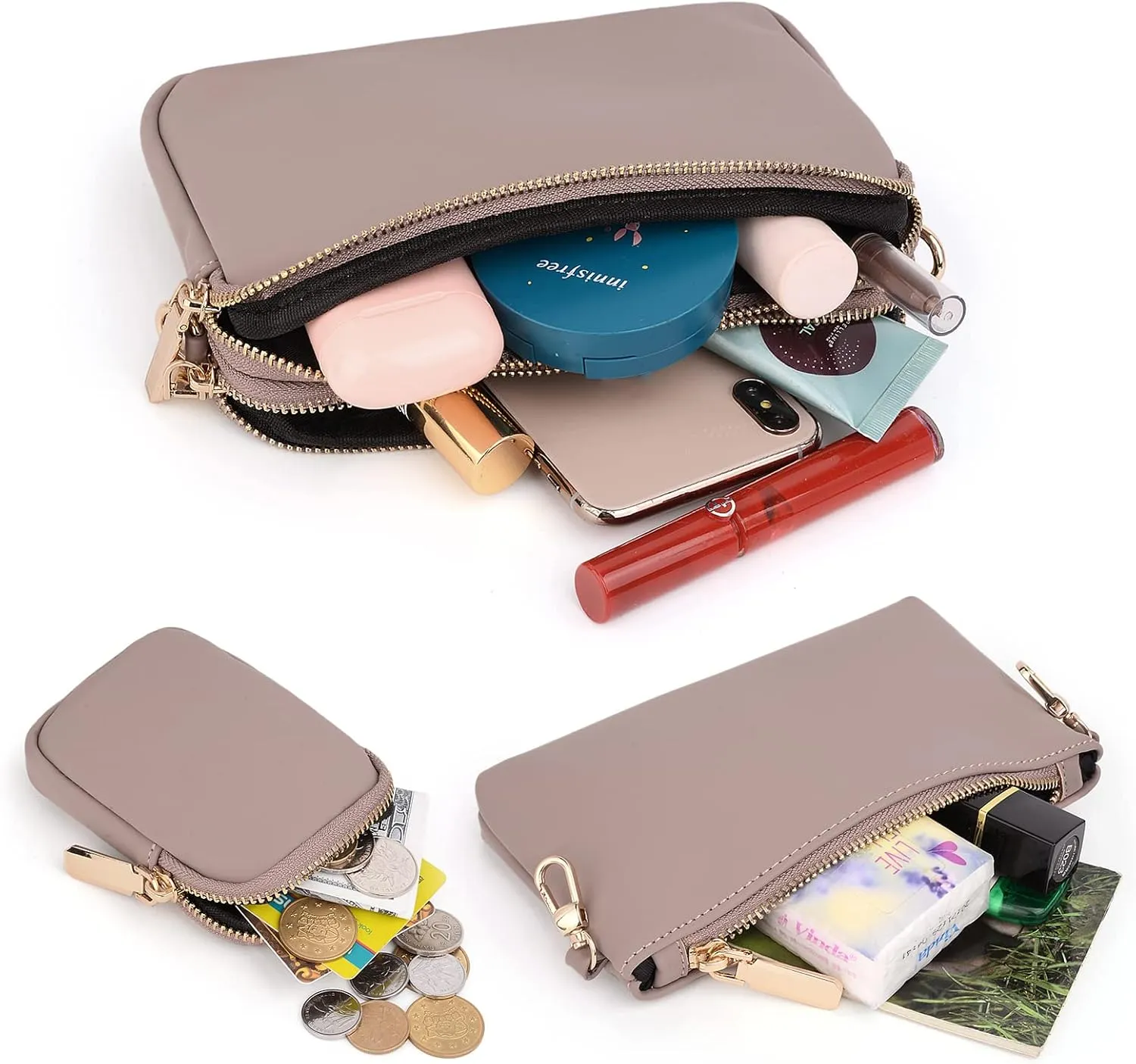 UTO Small Crossbody Bags for Women 3 in 1 Trendy Belt Purse Fashion Designer Mini Cute Sling Fanny Chest Pack
