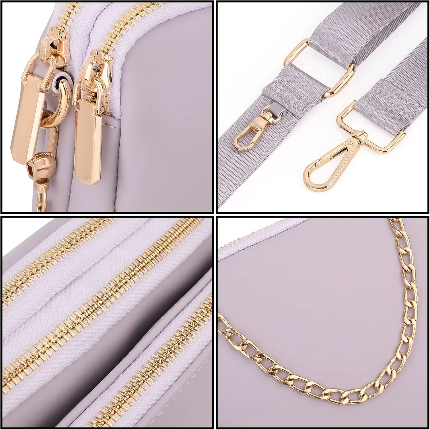 UTO Small Crossbody Bags for Women 3 in 1 Trendy Belt Purse Fashion Designer Mini Cute Sling Fanny Chest Pack