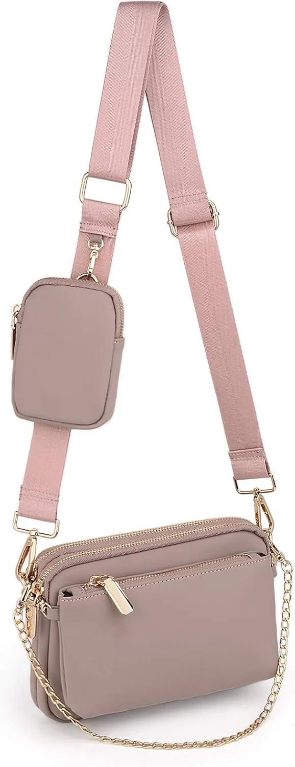 UTO Small Crossbody Bags for Women 3 in 1 Trendy Belt Purse Fashion Designer Mini Cute Sling Fanny Chest Pack
