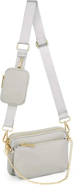 UTO Small Crossbody Bags for Women 3 in 1 Trendy Belt Purse Fashion Designer Mini Cute Sling Fanny Chest Pack