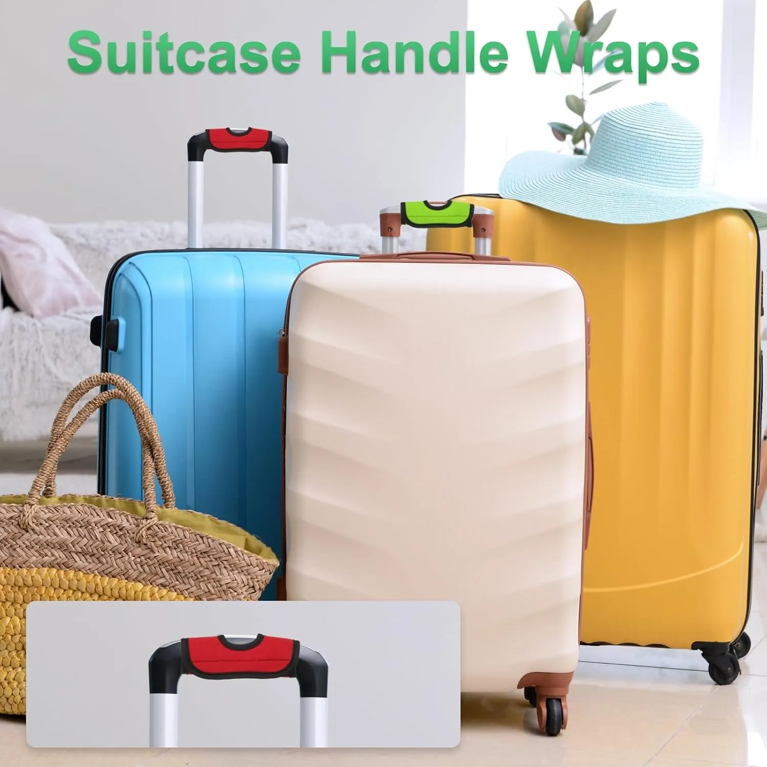 uxcell Luggage Handle Wrap, 4 Pcs Hollow Neoprene Handbag Grip Cover Protector Luggage Identifiers Suitcase Handle Wraps for Luggage Suitcase Travel Bags, Purple