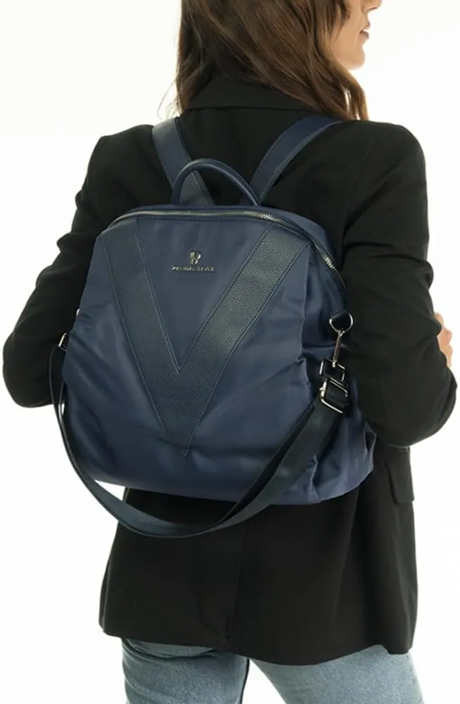 V-Style Convertible Backpack Purse (Blue)