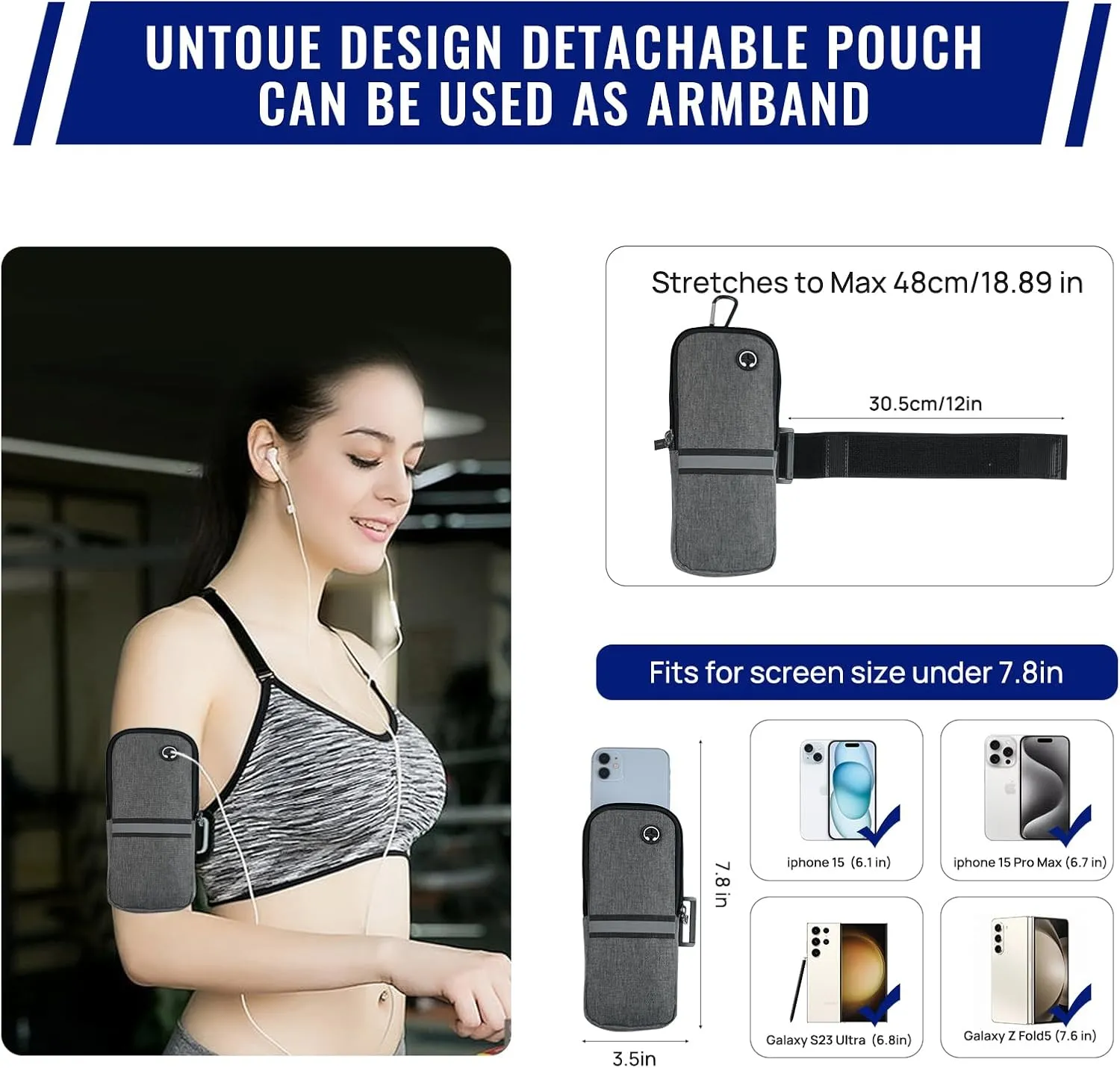 VADOO Sling Backpack with RFID Blocking and Phone Holder on Strap for Men Women Crossbody Chest Bag for Travel Hiking