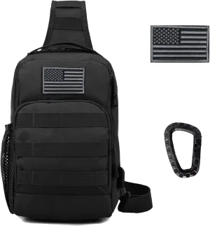 Valinov Tactical Shoulder Bag,Molle Shoulder Backpacks,Military Sling Daypack Backpack with USB Charging port