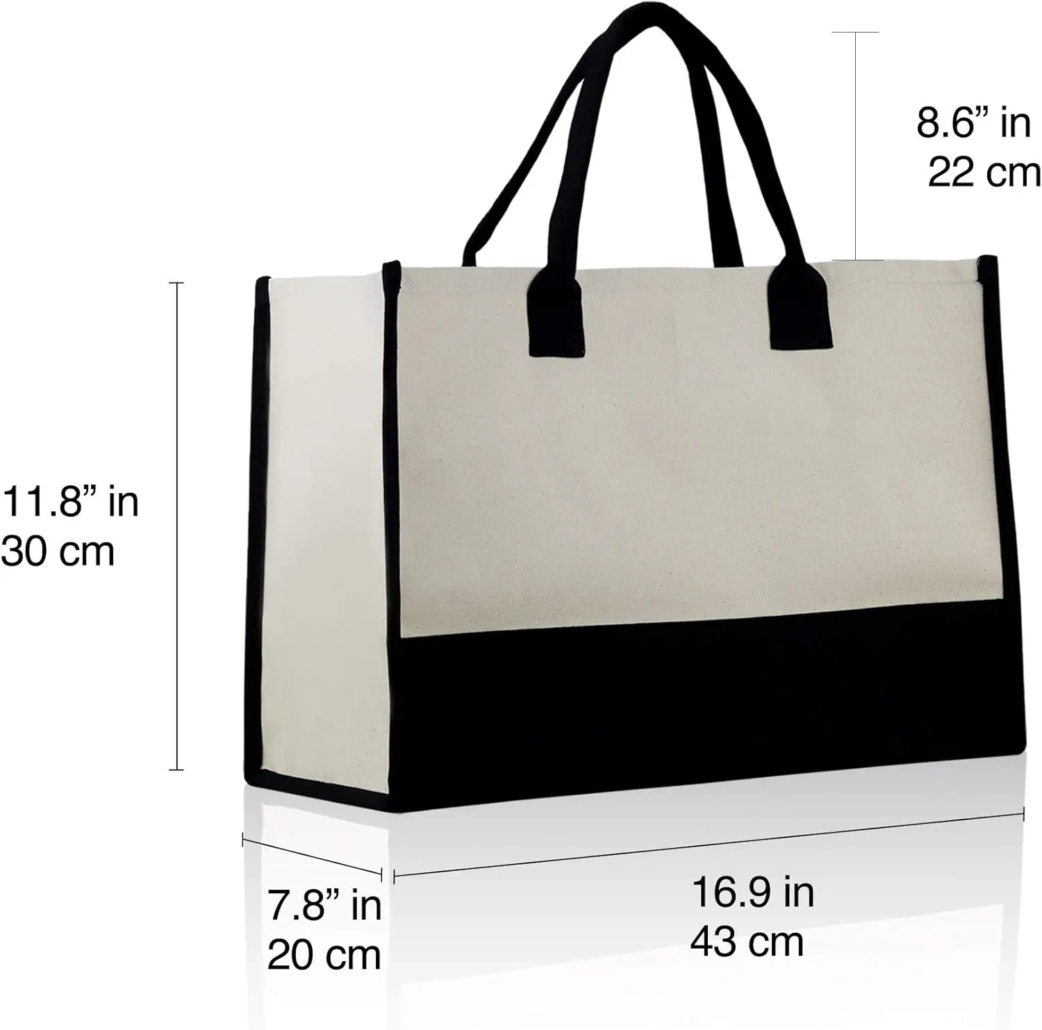 VANESSA ROSELLA Premium Quality Personalized Gift Monogram Initial 100% Cotton Chic Tote Bag with Customize Option - Navy