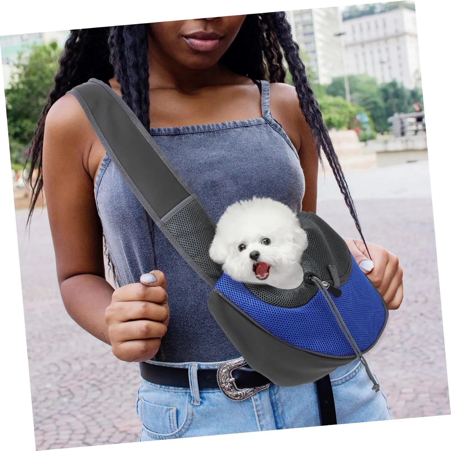 VANZACK Multi-Functional Pet Sling Carrier for Small Dogs and Cats Breathable and Sturdy Stylish Storage Bag Handle