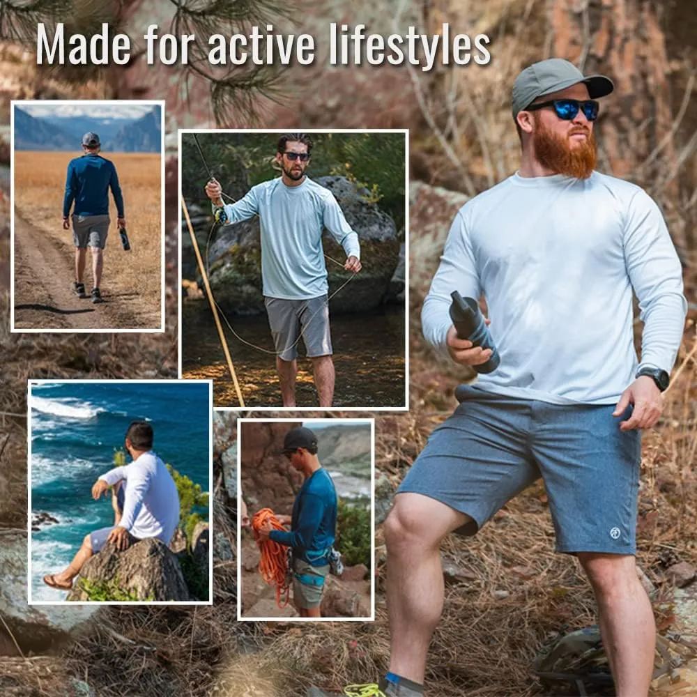 Vapor Apparel Men's Outdoor UPF 50  Long Sleeve T-Shirt, UV Sun Protection for Fishing, Running, Hiking, Swimming