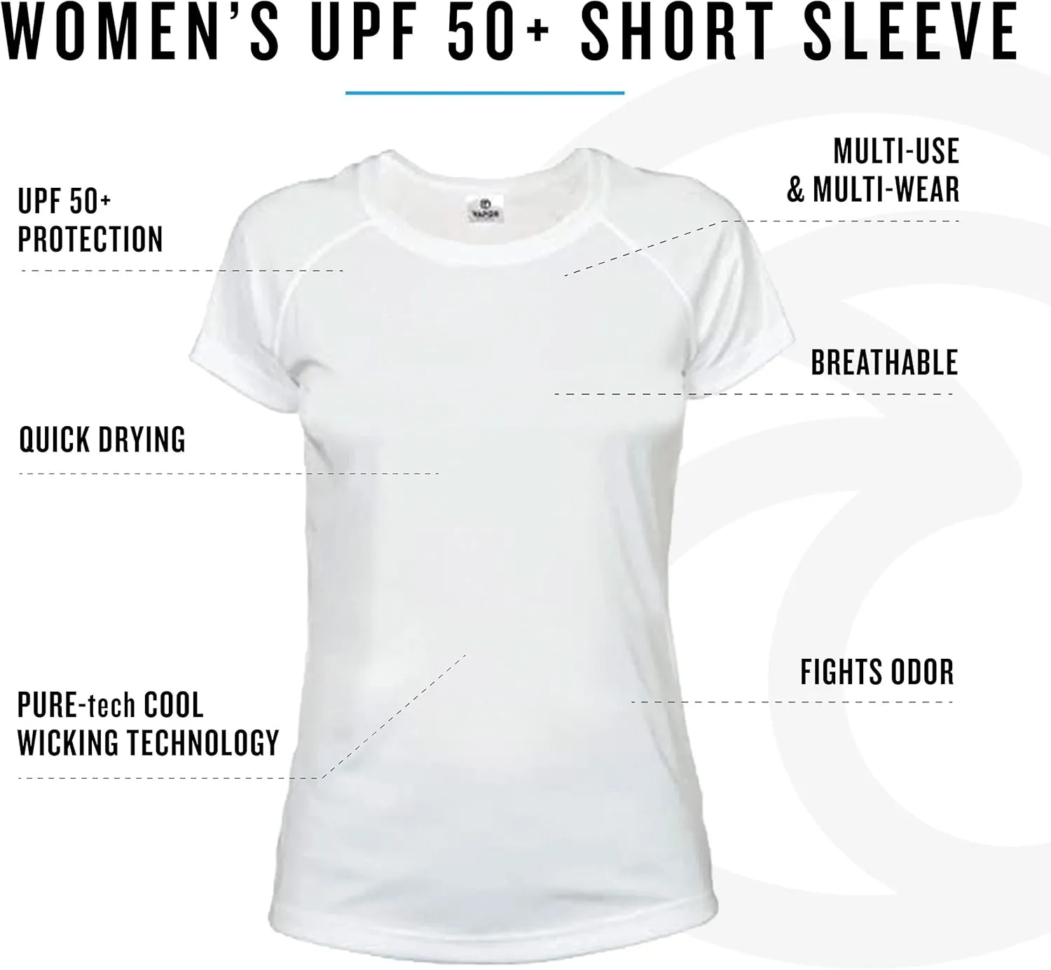 Vapor Apparel Women’s UPF 50  UV Sun Protection Short Sleeve Performance T-Shirt for Sports and Outdoor Lifestyle
