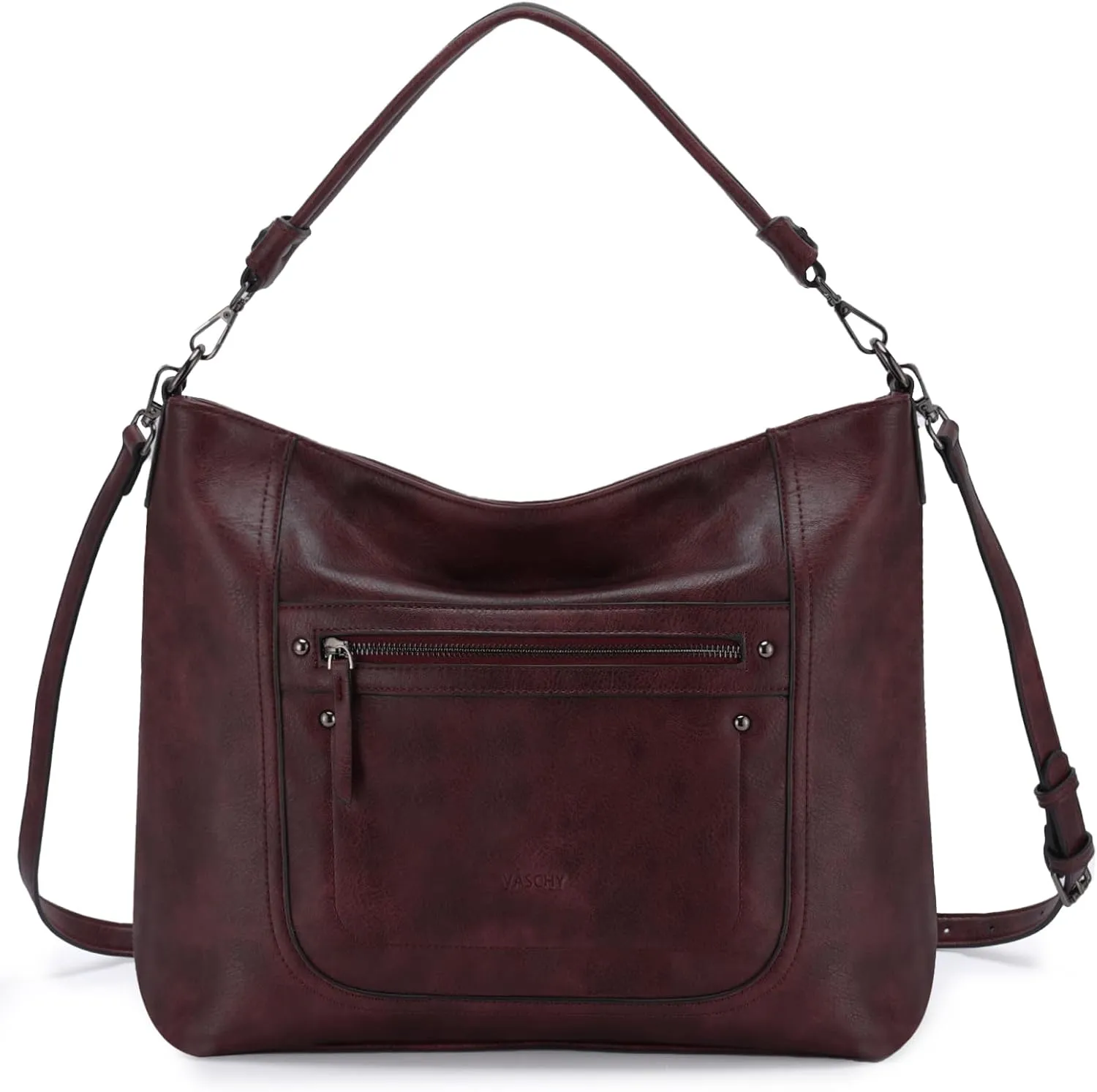 VASCHY Hobo Bags for Women, Vegan Leather Large Handbag Tote Slouchy Shoulder Bag Purse w Convertible Crossbody Strap