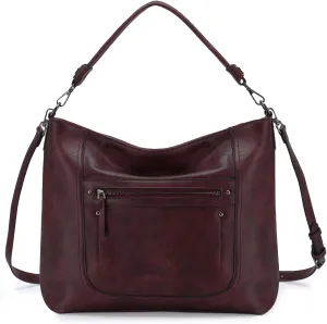 VASCHY Hobo Bags for Women, Vegan Leather Large Handbag Tote Slouchy Shoulder Bag Purse w Convertible Crossbody Strap