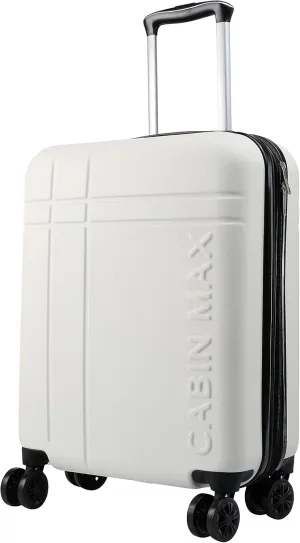 Velocity 55x40x20cm (22x16x8) Expandable Suitcase 4 Wheel Luggage Cabin Bags Suitable for Ryanair, Easyjet, Jet 2 Paid Carry On (White)