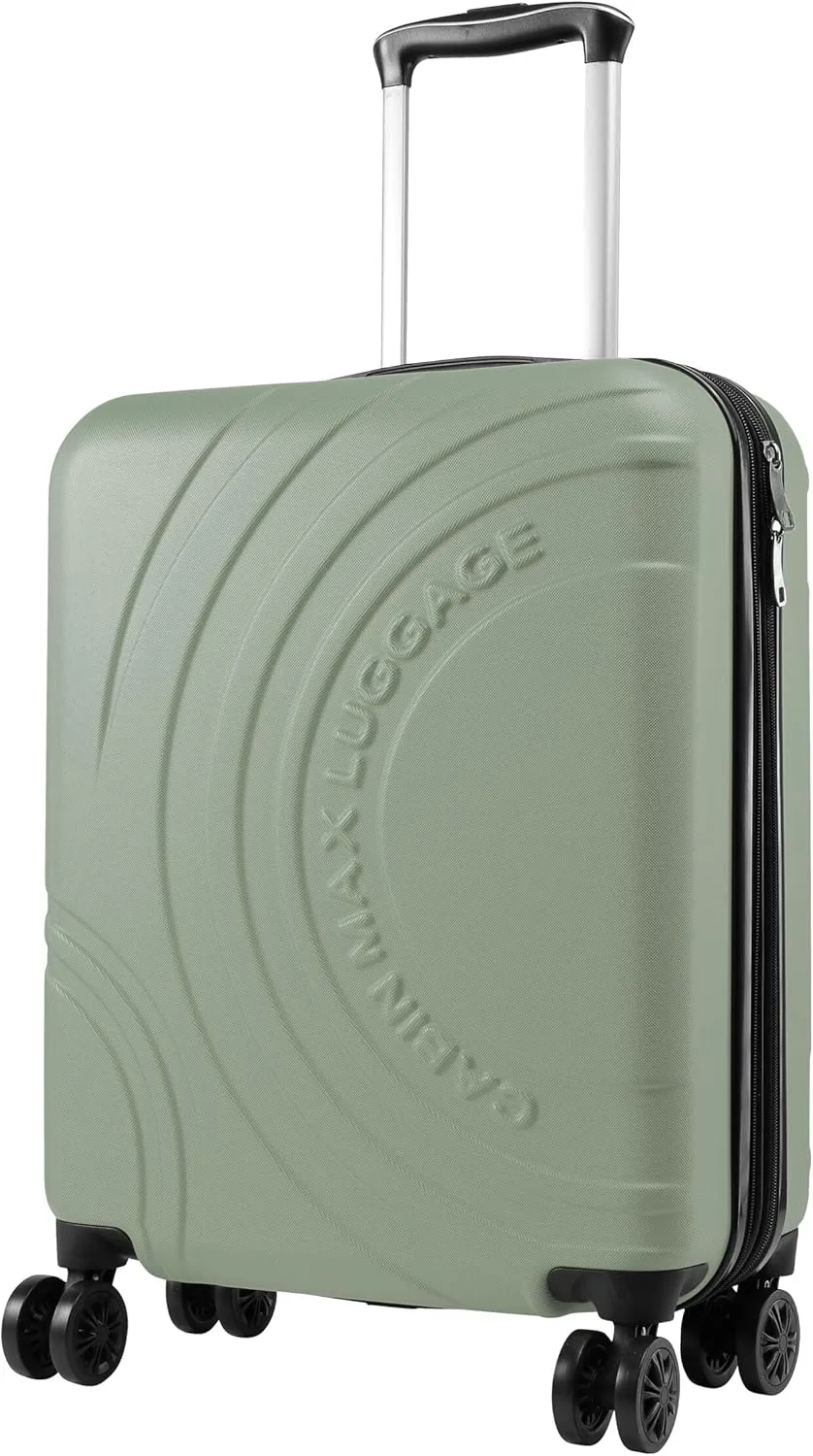 Velocity Suitcase 4 Wheel Luggage Cabin Bags 22x16x8 (55x40x20cm) Suitable for Ryanair, Easyjet, Jet 2 Carry on suitcase (Bodo Green)