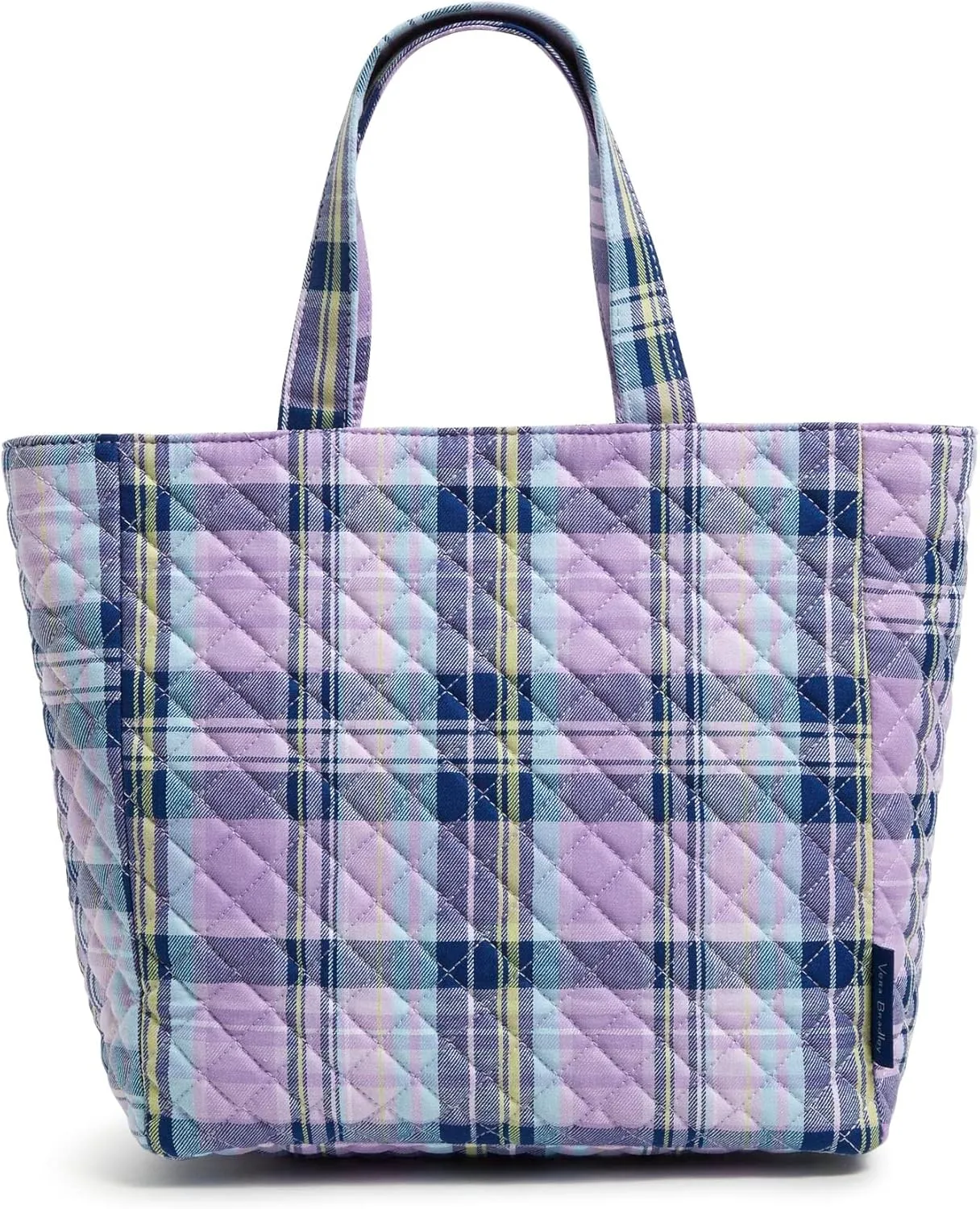 Vera Bradley Women's Cotton Lunch Tote Lunch Box, Amethyst Plaid - Recycled Cotton, One Size