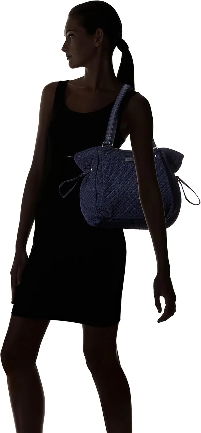 Vera Bradley Women's Microfiber Glenna Satchel Purse, Navy, One Size