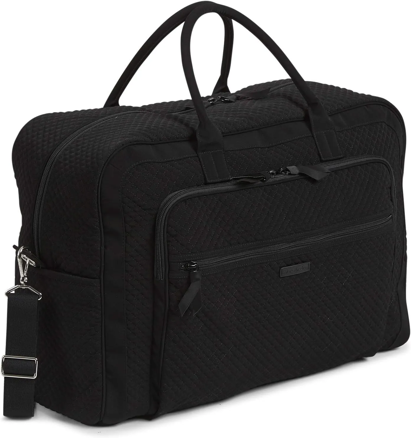Vera Bradley Women's Microfiber Grand Weekender Travel Bag, Black, One Size