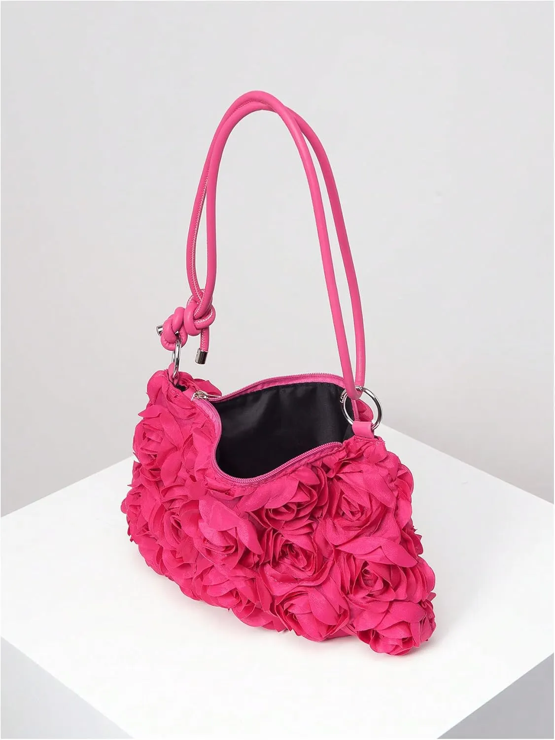 Verdusa Women's 3D Flower Floral Evening Handbag Shoulder Hobo Bag Party Clutch Purse