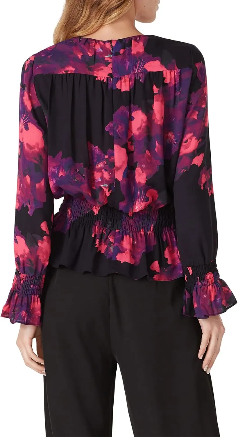 Victor Alfaro Collective Rent The Runway Pre-Loved Painted Floral Peplum Top