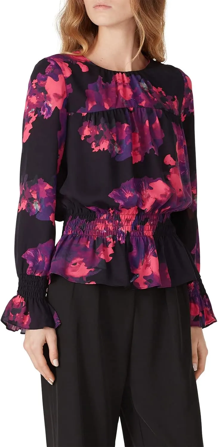 Victor Alfaro Collective Rent The Runway Pre-Loved Painted Floral Peplum Top