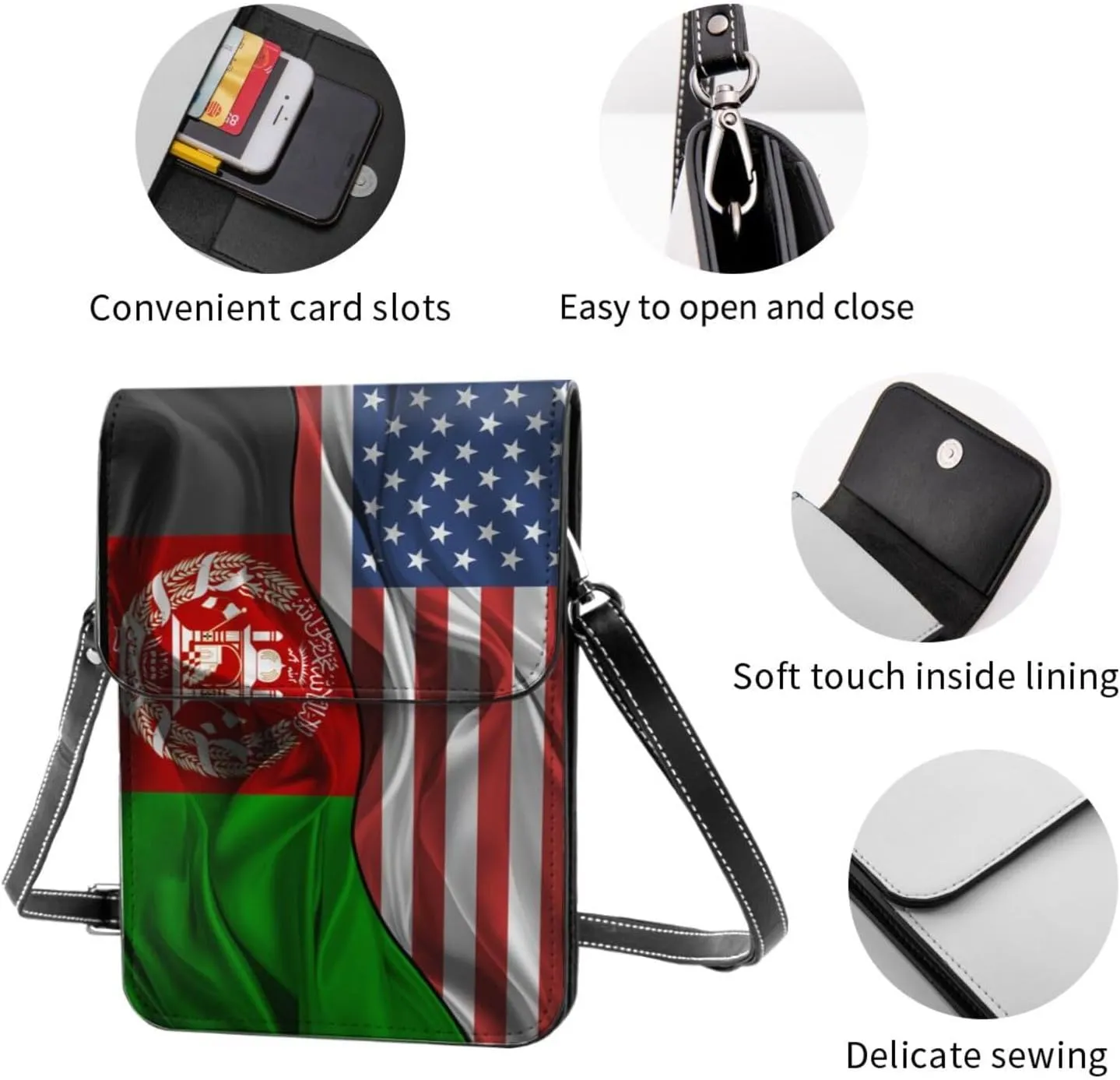 Vintage America Argentina Argentinean Silk Flag Small Crossbody Purse Cell Phone Bag for Women