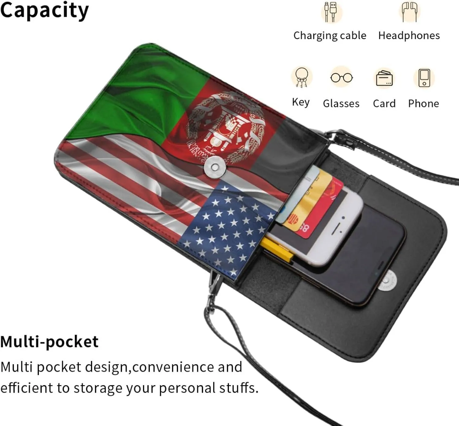 Vintage America Argentina Argentinean Silk Flag Small Crossbody Purse Cell Phone Bag for Women