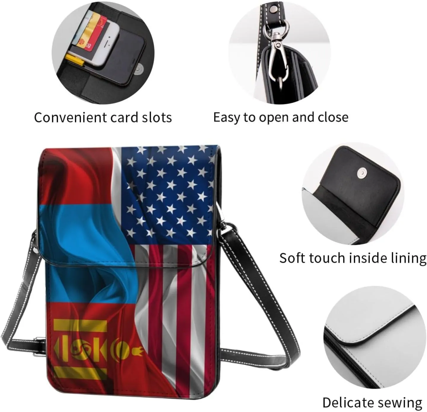 Vintage America Namibia Namibian Silk Flag Small Crossbody Purse Cell Phone Bag for Women