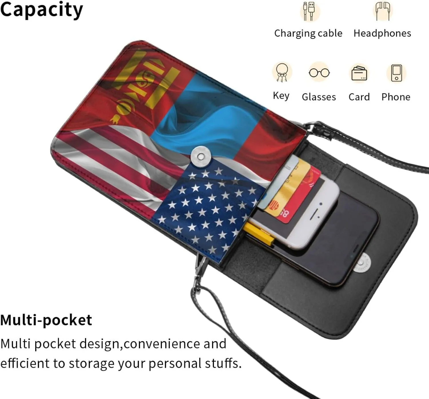 Vintage America Namibia Namibian Silk Flag Small Crossbody Purse Cell Phone Bag for Women
