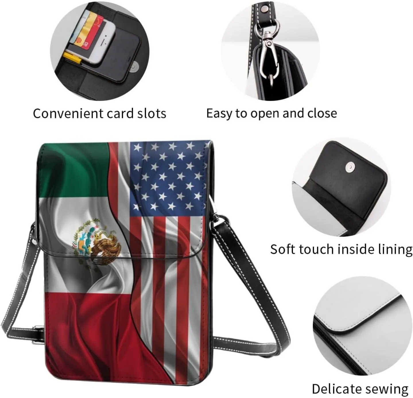 Vintage America Namibia Namibian Silk Flag Small Crossbody Purse Cell Phone Bag for Women