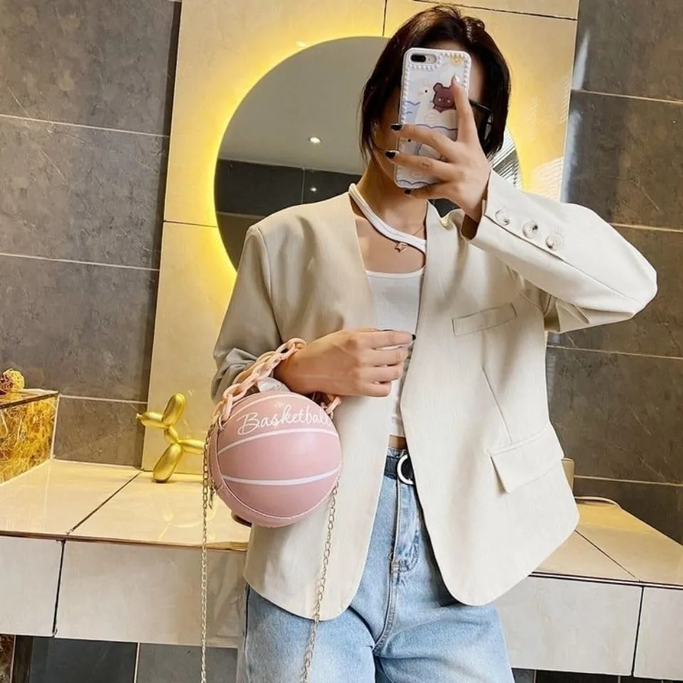 Viral Rugby Ball-Shaped Crossbody Bag for Women | Trendy Contrast Panel Shoulder Purse with Detachable Strap | Compact