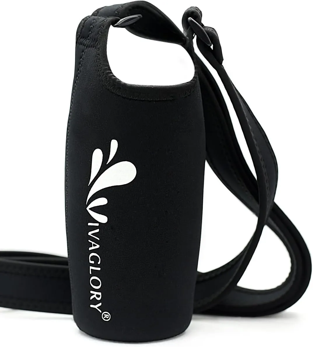 VIVAGLORY Neoprene Water Bottle Holder, Insulated Water Bottle Sling with Adjustable Shoulder Strap, Great for Stainless Steel & Plastic Bottles, Sport & Energy Drinks