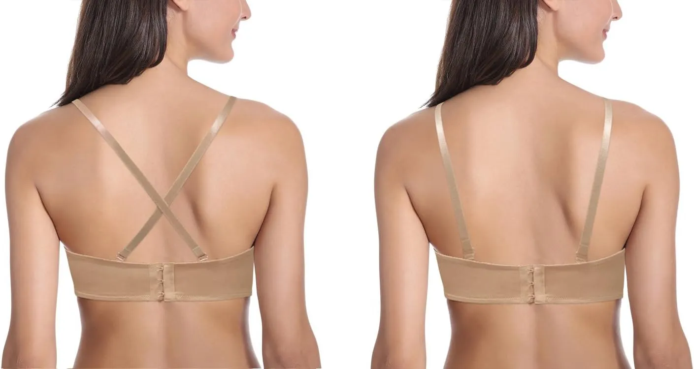 Vogue's Secret Push Up Bra Strapless Bras for Women Convertible Underwire Thick Padded Multiway Everyday Bra