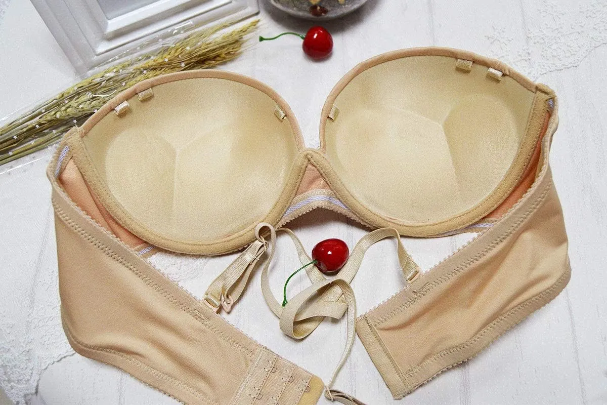 Vogue's Secret Push Up Bra Strapless Bras for Women Convertible Underwire Thick Padded Multiway Everyday Bra