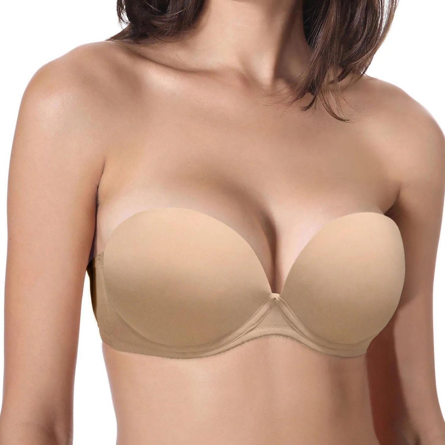 Vogue's Secret Push Up Bra Strapless Bras for Women Convertible Underwire Thick Padded Multiway Everyday Bra