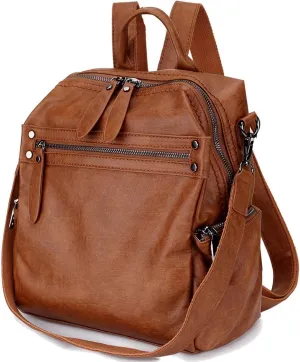 VX VONXURY Backpack Purse for Women, PU Leather Fashion Convertible Backpack Shoulder Bag Ladies Rucksack In 2 Ways To Carry
