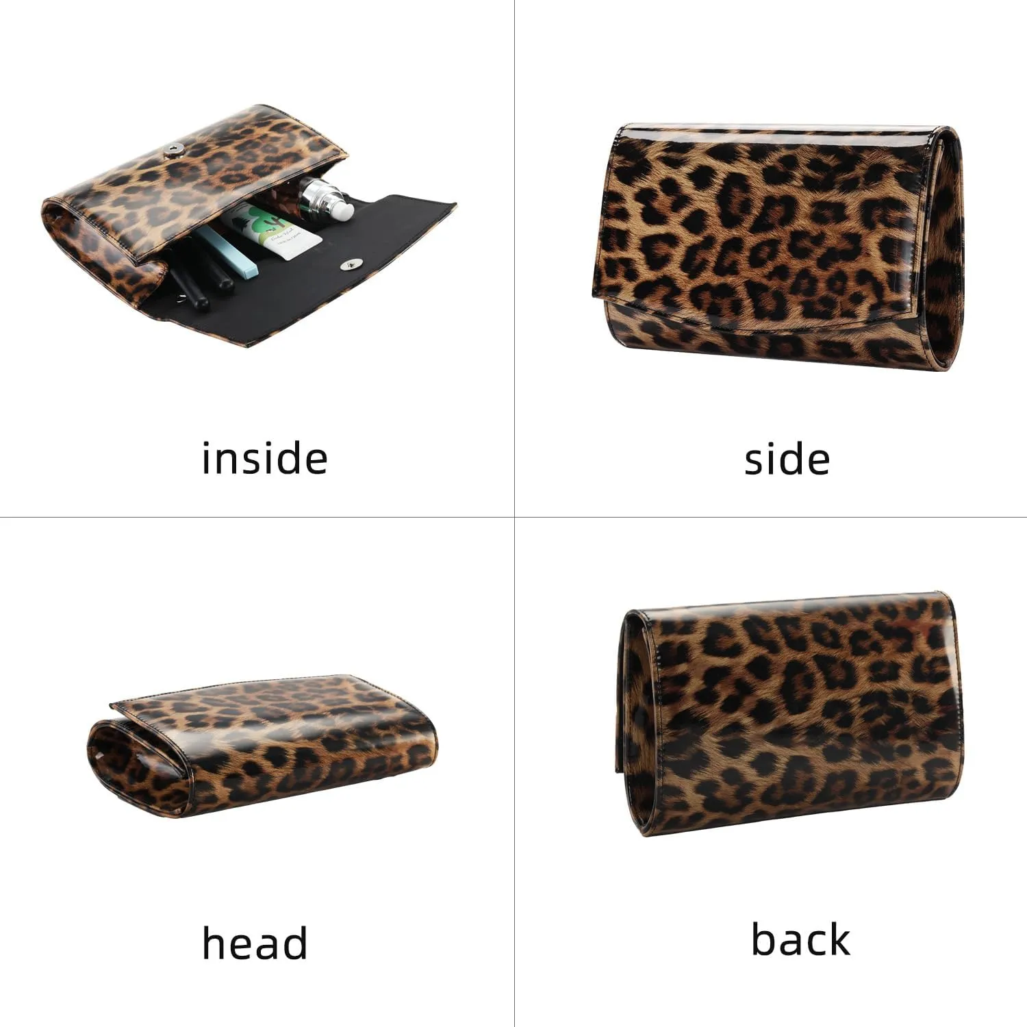 WALLYN'S Women Patent Leather Wallets Fashion Clutch Purses, Evening Bag Handbag Solid Color