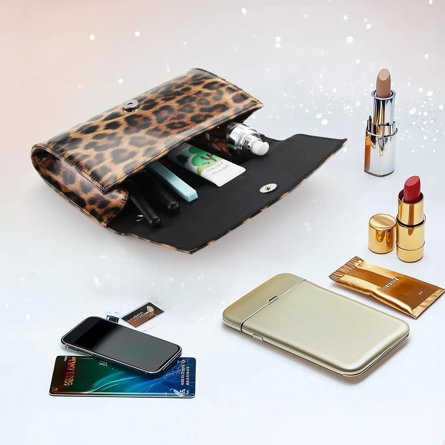 WALLYN'S Women Patent Leather Wallets Fashion Clutch Purses, Evening Bag Handbag Solid Color