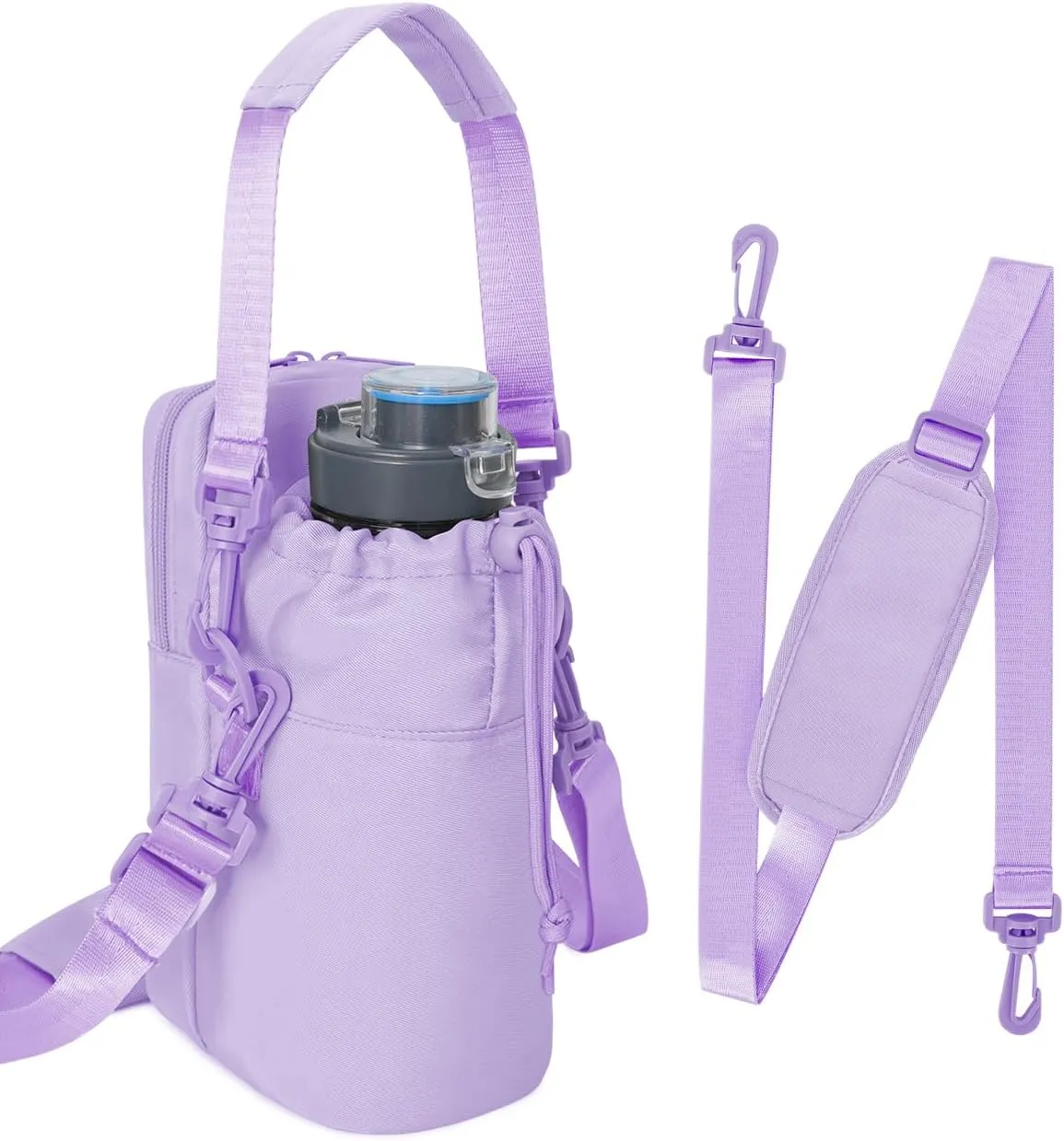 Wandering Nature Water Bottle Holder with Strap 32oz Insulated Water Bottle Carrier Sling Bag with Phone Pocket Water Bottle Pouch for Hiking Walking(Patent Pending)…