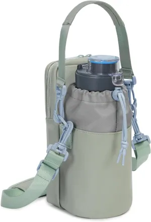 Wandering Nature Water Bottle Holder with Strap 32oz Insulated Water Bottle Carrier Sling Bag with Phone Pocket Water Bottle Pouch for Hiking Walking(Patent Pending)…