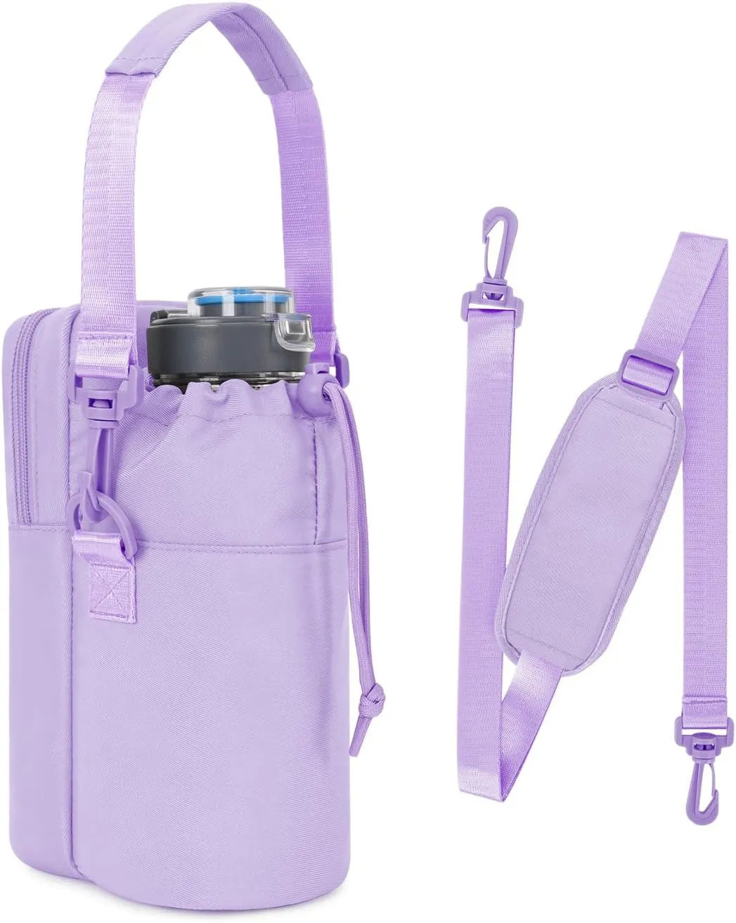 Wandering Nature Water Bottle Holder with Strap 32oz Insulated Water Bottle Carrier Sling Bag with Phone Pocket Water Bottle Pouch for Hiking Walking(Patent Pending)…