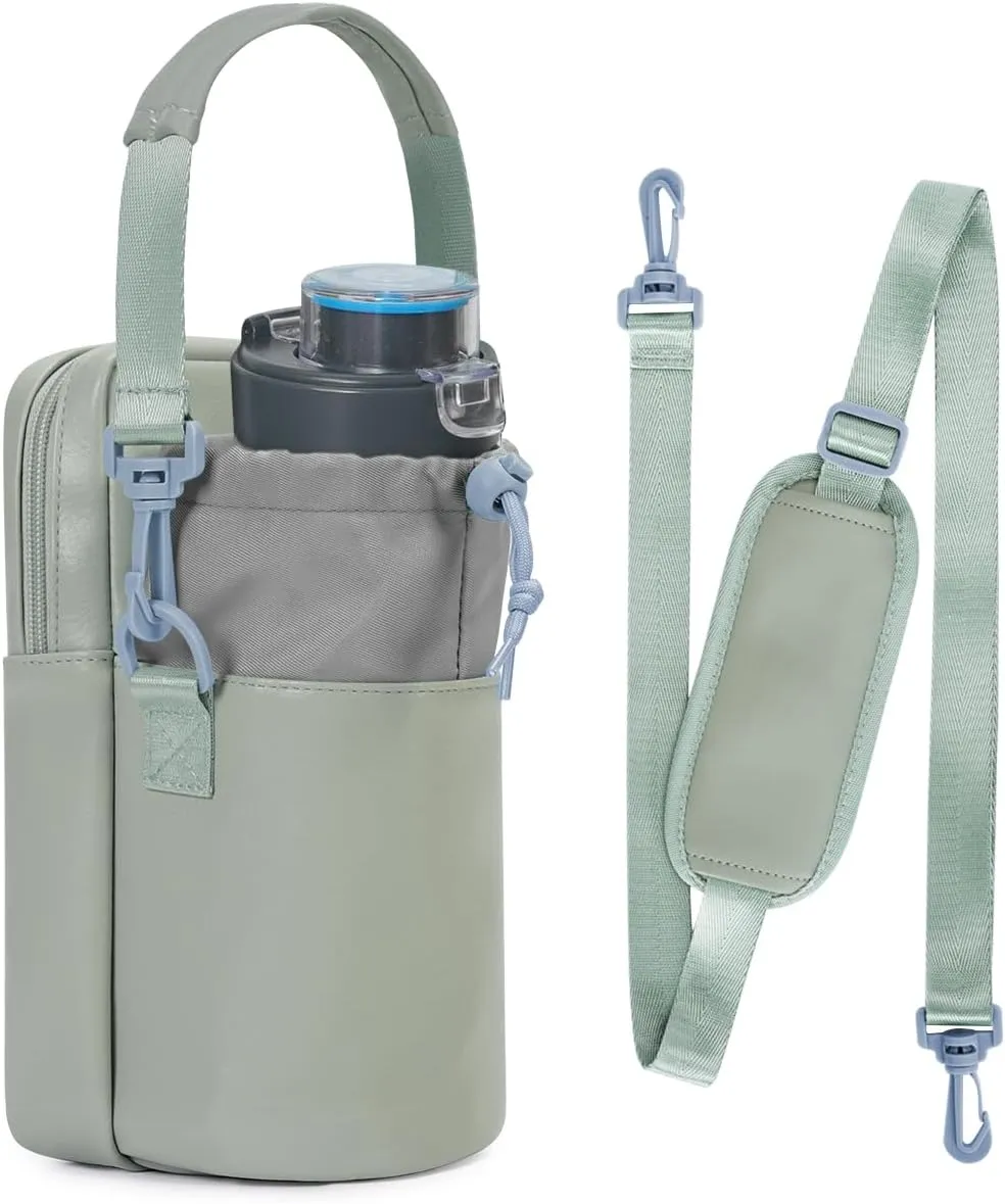 Wandering Nature Water Bottle Holder with Strap 32oz Insulated Water Bottle Carrier Sling Bag with Phone Pocket Water Bottle Pouch for Hiking Walking(Patent Pending)…