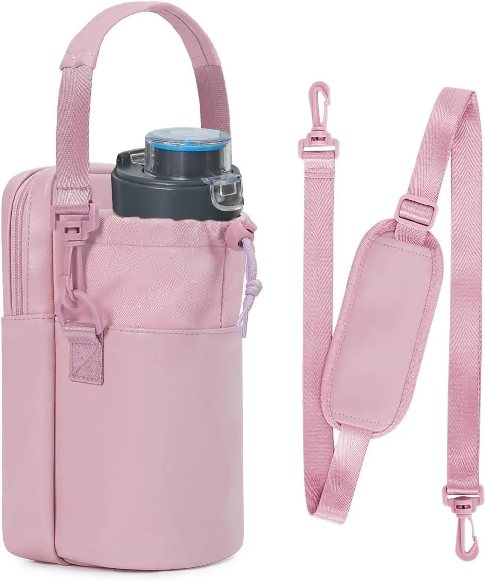Wandering Nature Water Bottle Holder with Strap 32oz Insulated Water Bottle Carrier Sling Bag with Phone Pocket Water Bottle Pouch for Hiking Walking(Patent Pending)…