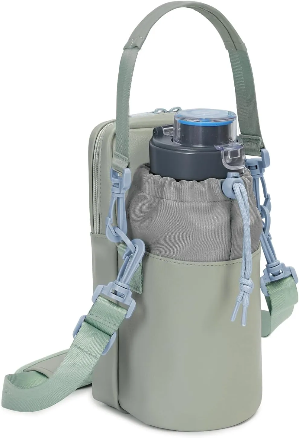 Wandering Nature Water Bottle Holder with Strap 32oz Insulated Water Bottle Carrier Sling Bag with Phone Pocket Water Bottle Pouch for Hiking Walking(Patent Pending)…