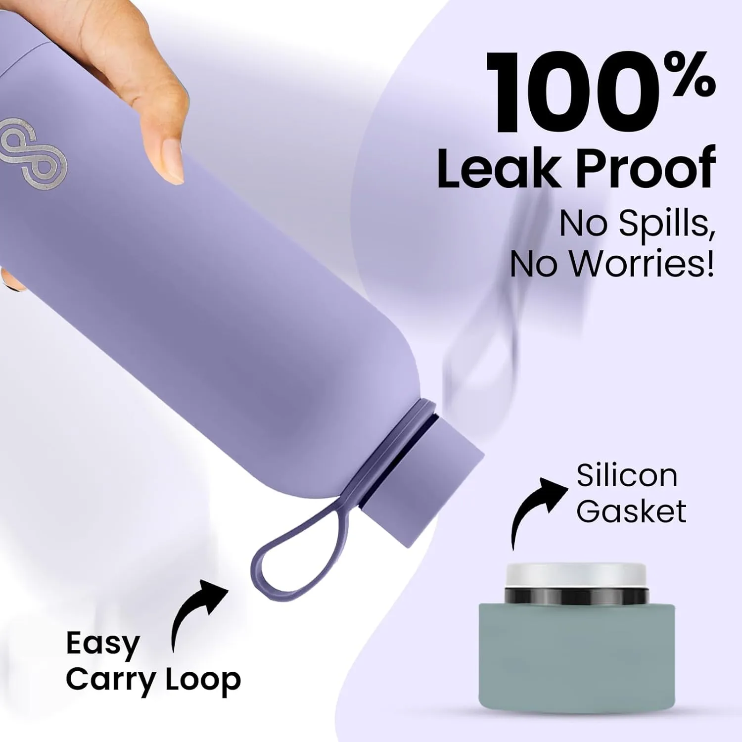 Water Bottle 25 Oz Stainless Steel Double Wall & Vacuum Insulated Sports Water Bottle Keep Cold for Upto 15 Hours and Hot for Upto 12 Hours (Purple)