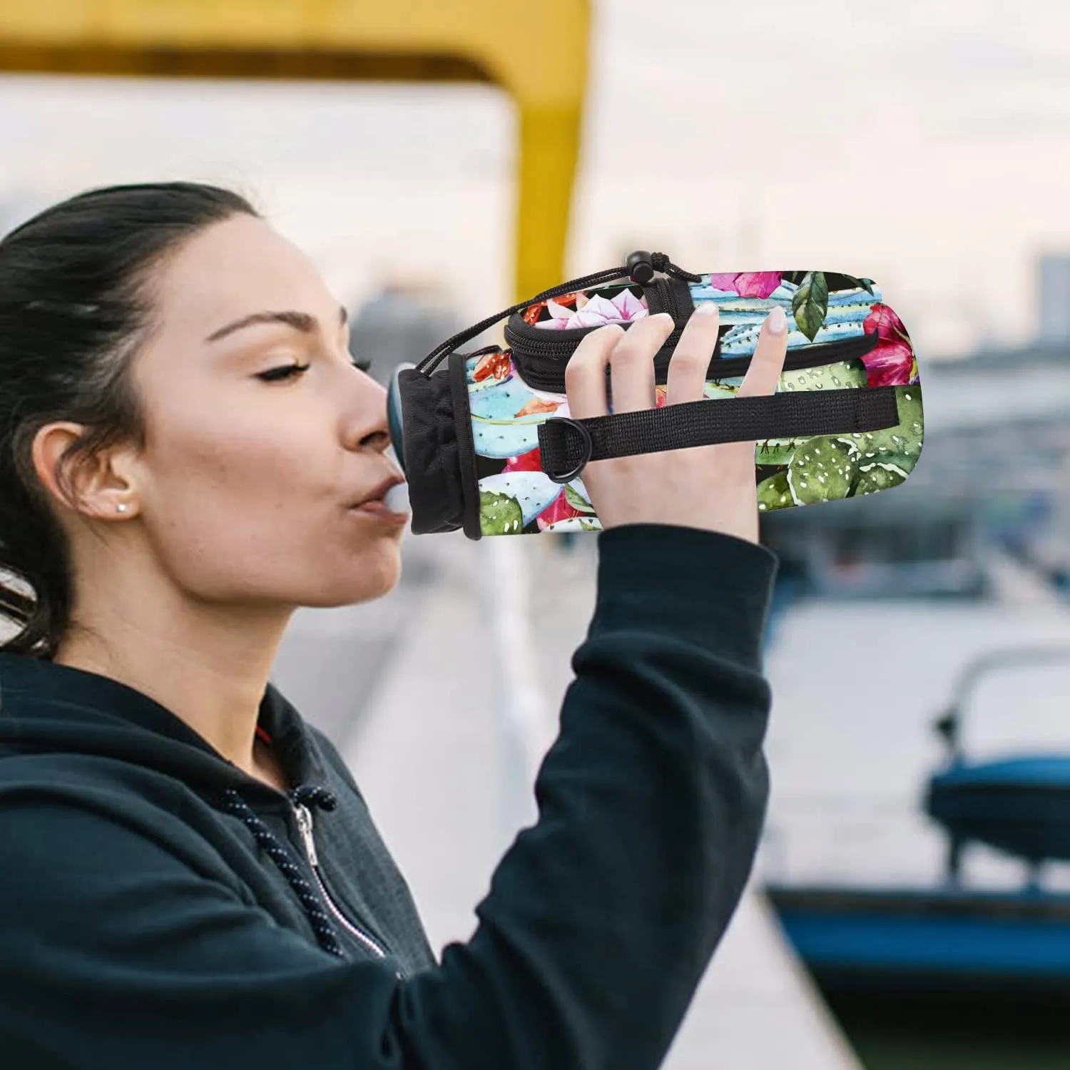 Water Bottle Carrier Bag Holder 25oz 32oz 40oz 64oz Insulated Water Bottle Sling Sleeve Case Cover with Strap Pockets