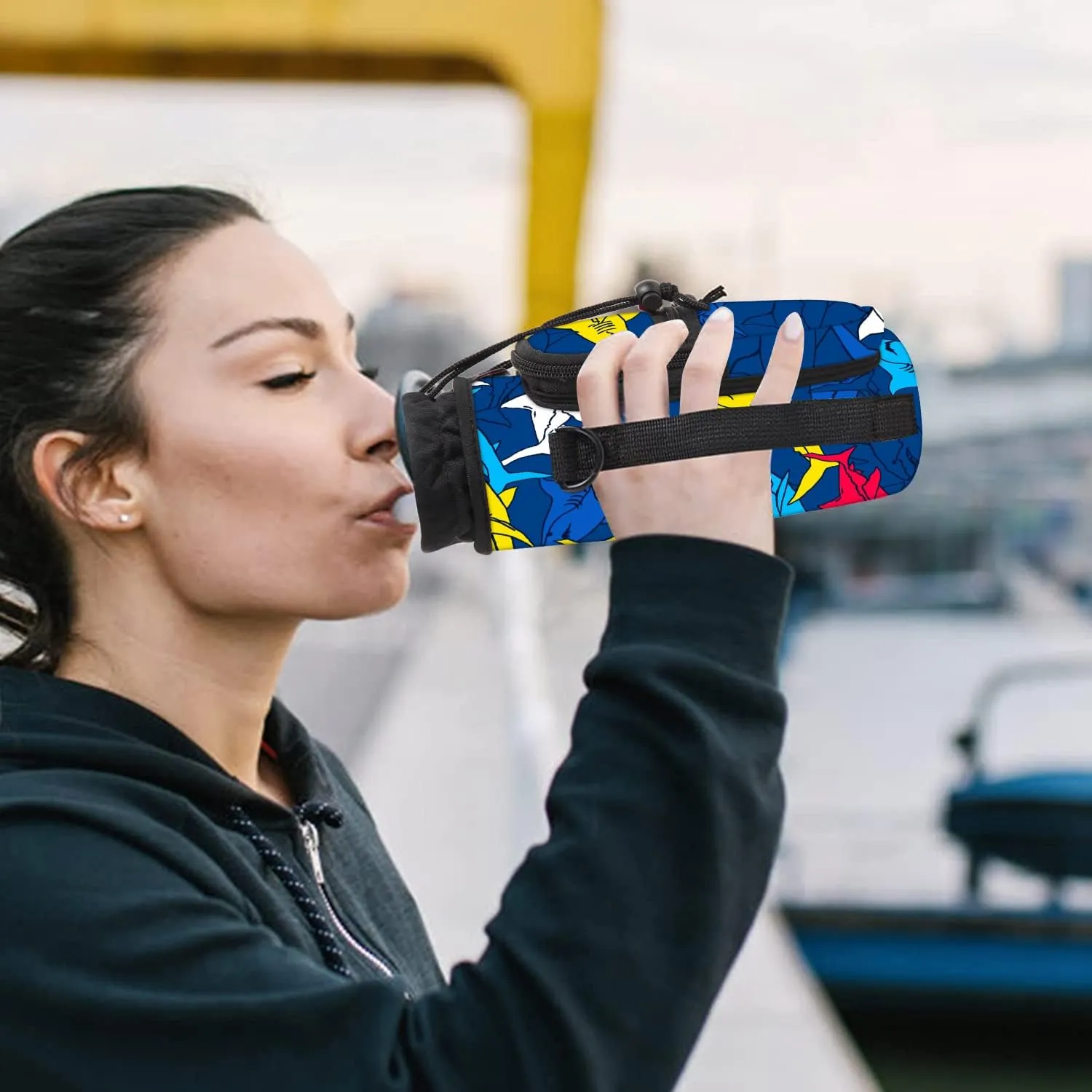 Water Bottle Carrier Bag Holder 25oz 32oz 40oz 64oz Insulated Water Bottle Sling Sleeve Case Cover with Strap Pockets