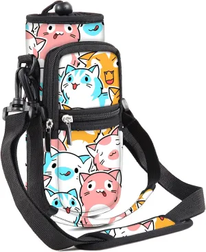 Water Bottle Carrier Bag Holder 25oz 32oz 40oz 64oz Insulated Water Bottle Sling Sleeve Case Cover with Strap Pockets