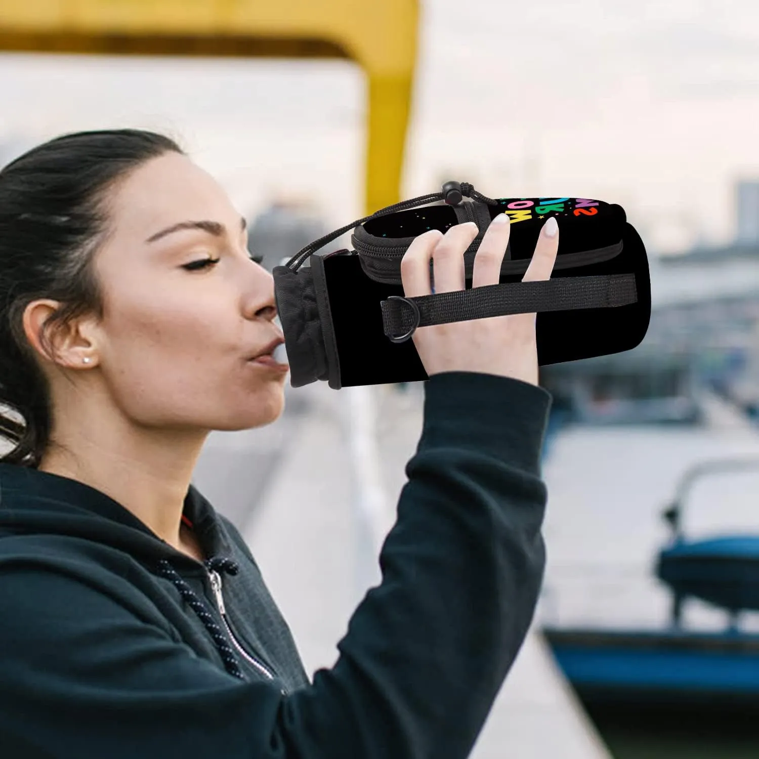 Water Bottle Carrier Bag Holder 25oz 32oz 40oz 64oz Insulated Water Bottle Sling Sleeve Case Cover with Strap Pockets