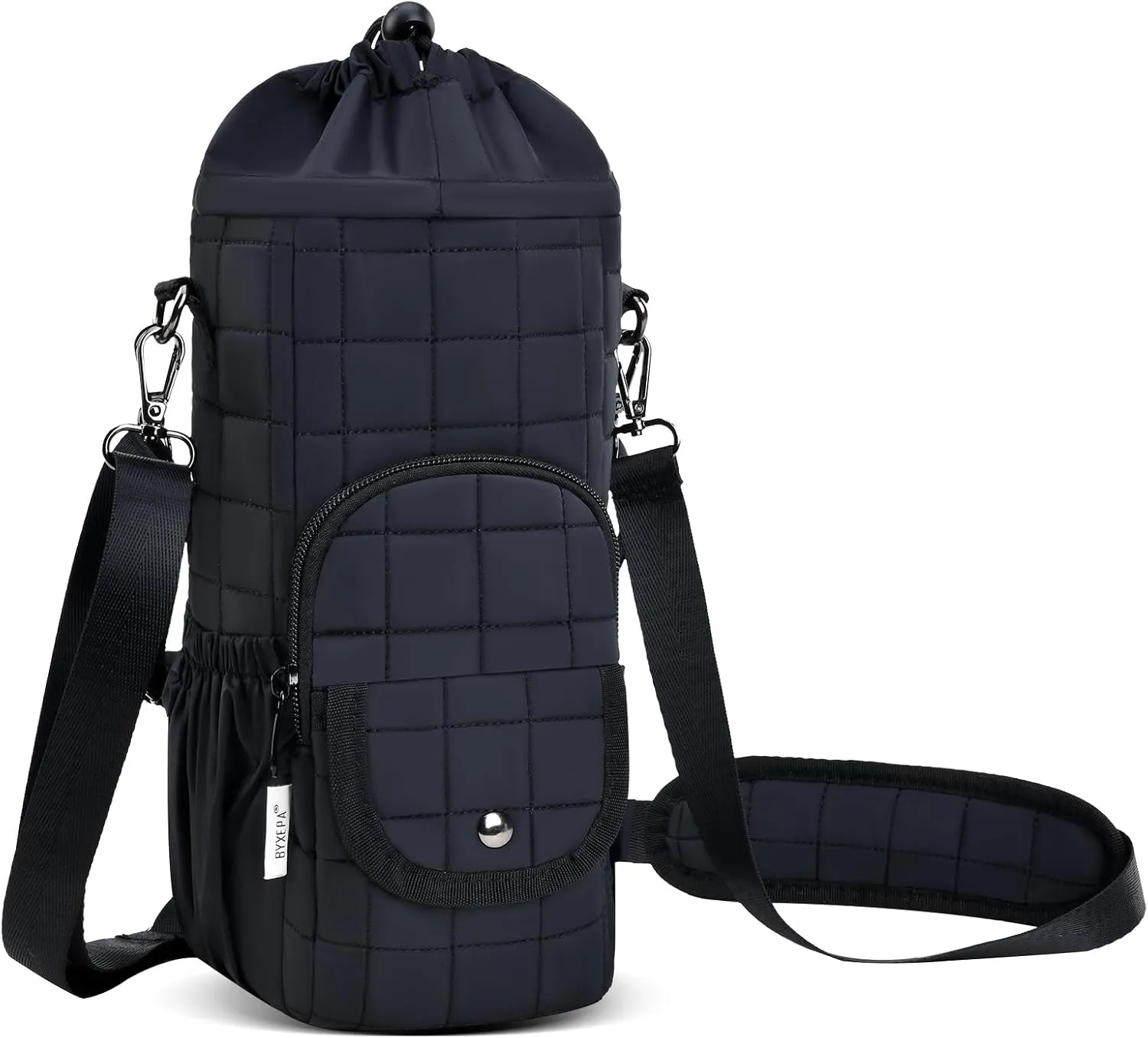 Water Bottle Carrier Bag with Phone Pocke Large Space Water Bottle Holder Pouch Daily Adjustable Strap Sling Bag for 40oz 64oz Stanley and Other Water Bottle
