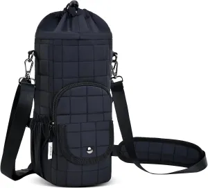 Water Bottle Carrier Bag with Phone Pocke Large Space Water Bottle Holder Pouch Daily Adjustable Strap Sling Bag for 40oz 64oz Stanley and Other Water Bottle