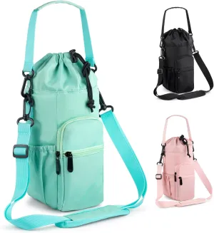Water Bottle Holder with Strap 32oz 40oz 16 64oz Water Bottle Holder with Strap Insulated Water Bottle Carrier Sling Bag with Phone Pocket Water Bottle Sling Bag for Water Bottle Accessories